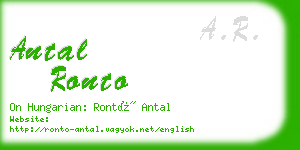 antal ronto business card
